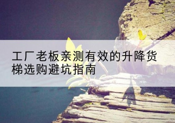 卢氏升降货梯怎么选-工厂老板亲测有效的升降货梯选购避坑指南